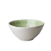 Ceramic Bowl Pastel Green Embossed Lace Print Rice DK